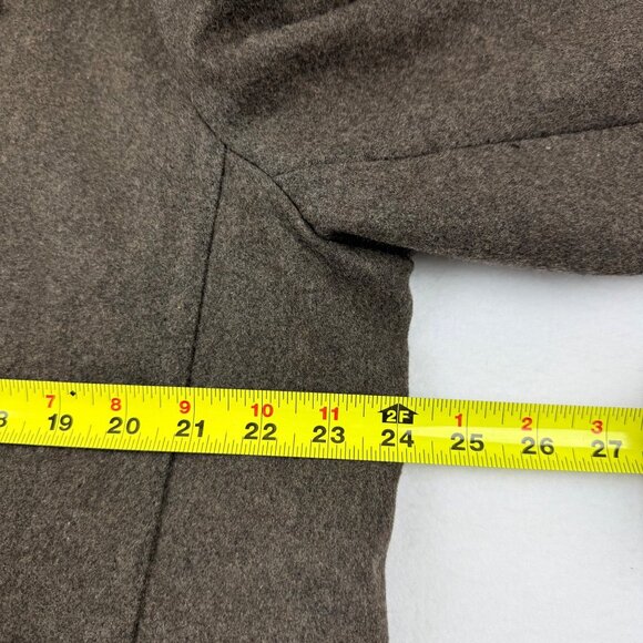 Michael Kors Men's Brown Wool Blend Lined Coat Peacoat Size L Single Breasted - Picture 11 of 12